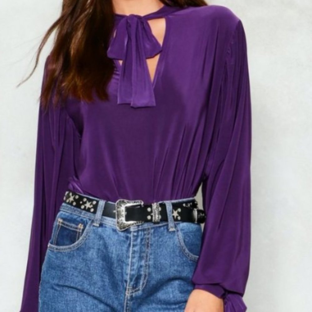 Nasty Gal Bow Chicka Wow Blouse